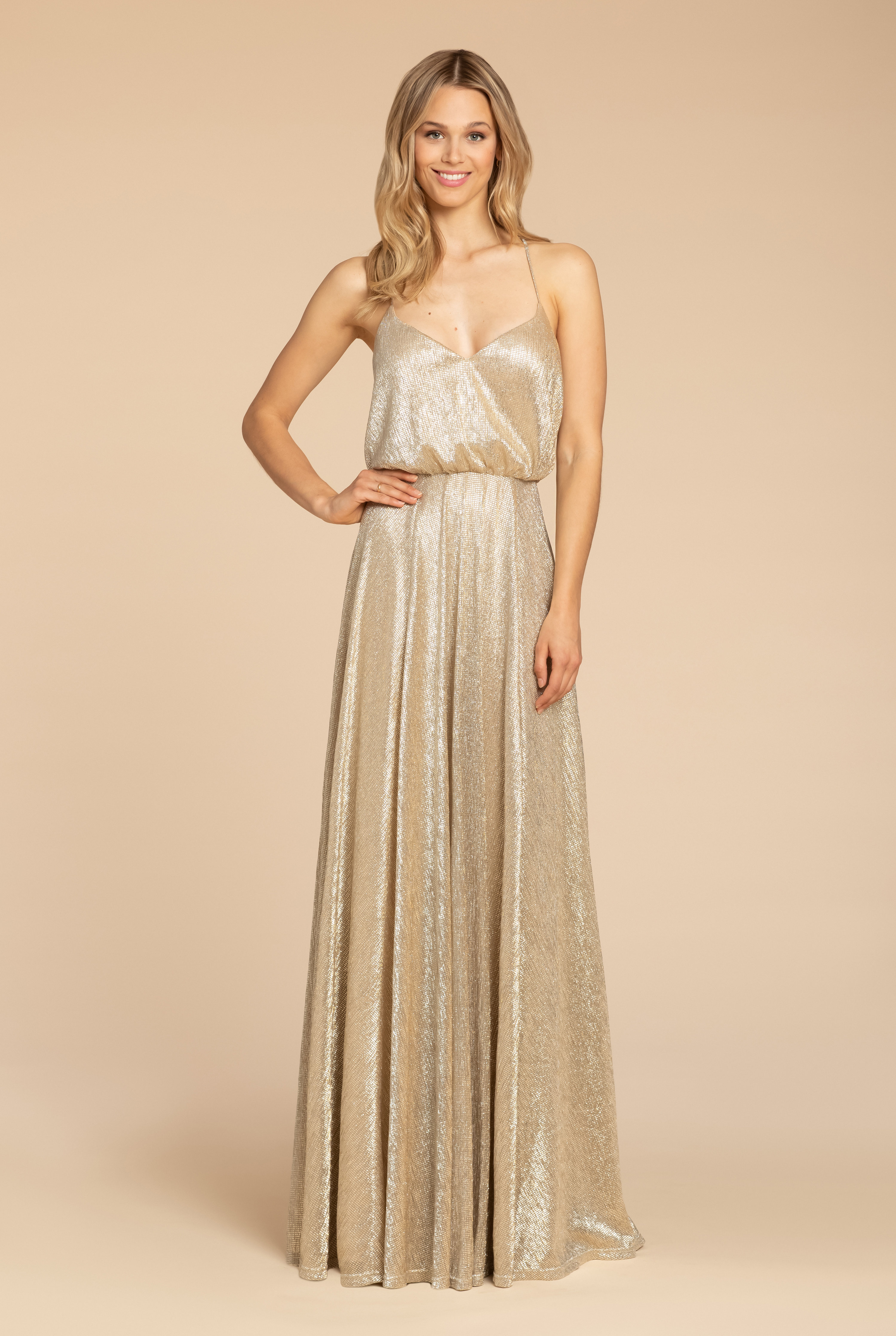 Gold metallic bridesmaid dresses